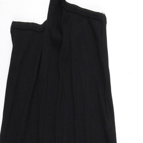 Zara Womens Black Cotton Sheath Size S Crew Neck Pullover - Ribbed