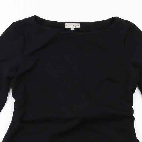 Phase Eight Womens Black Polyester Mini Size 12 Boat Neck Pullover