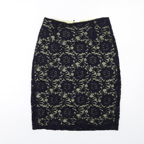 Precis Womens Blue Floral Nylon Straight & Pencil Skirt Size 8 Zip