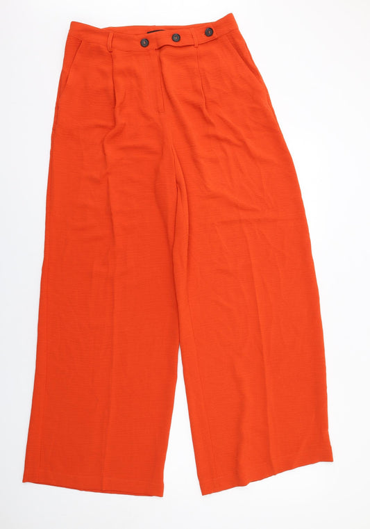 Phase Eight Womens Orange Polyester Trousers Size 12 L30 in Regular Zip