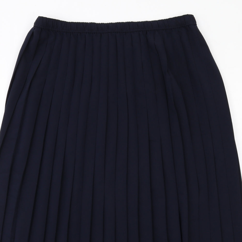 Marks and Spencer Womens Blue Polyester Pleated Skirt Size 16