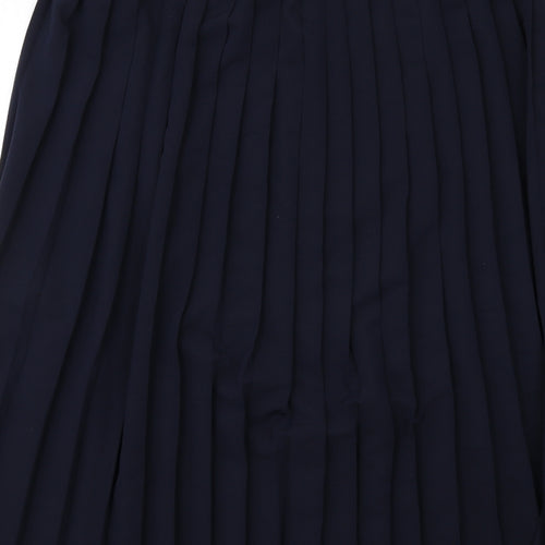 Marks and Spencer Womens Blue Polyester Pleated Skirt Size 16