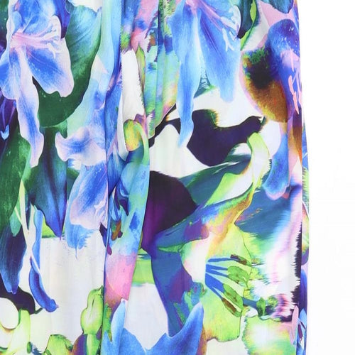 Wallis Womens Multicoloured Floral Polyester Trousers Size 14 L30 in Regular Zip