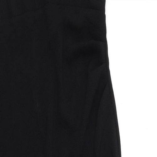 Zara Womens Black Polyester Shift Size XS V-Neck Zip