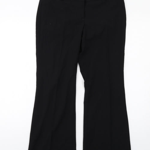 NEXT Womens Black Polyester Trousers Size 10 L28 in Regular Zip