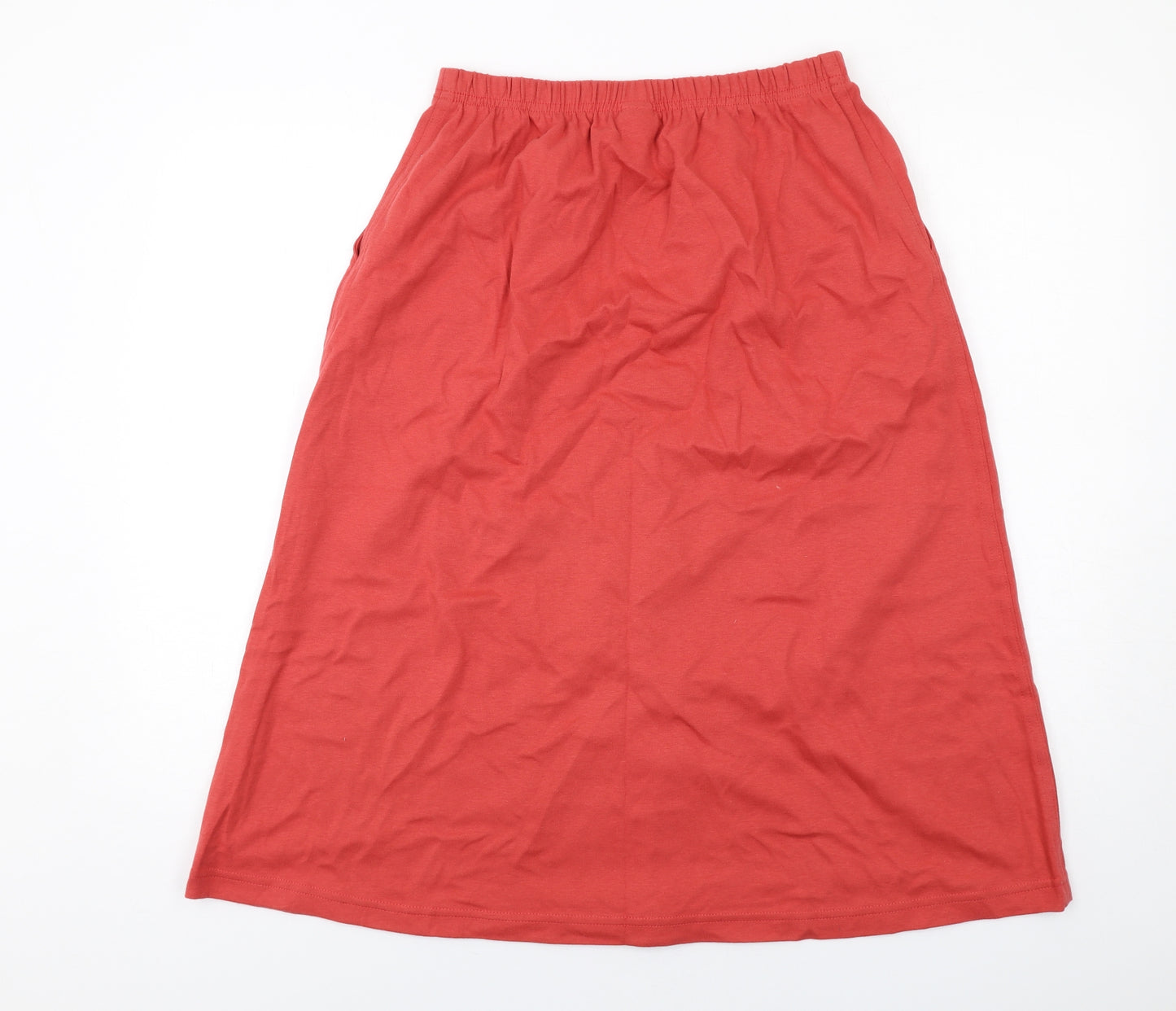 Lands' End Womens Red Cotton A-Line Skirt Size 10
