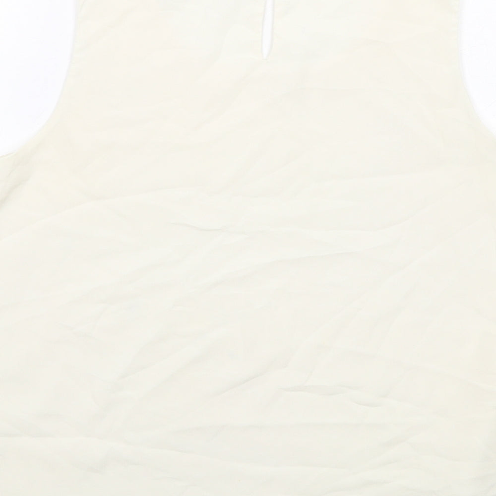 Lauren Ralph Lauren Womens Ivory Polyester Basic Tank Size XS Round Neck