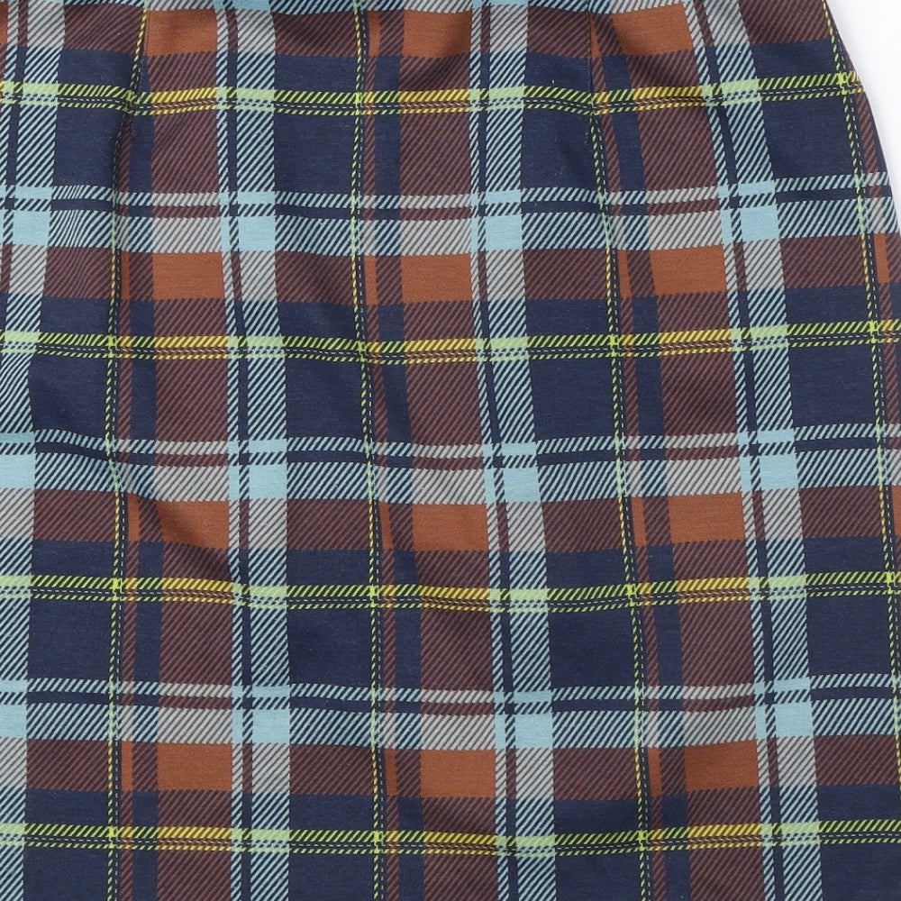 Marks and Spencer Womens Blue Plaid Polyester Straight & Pencil Skirt Size 12
