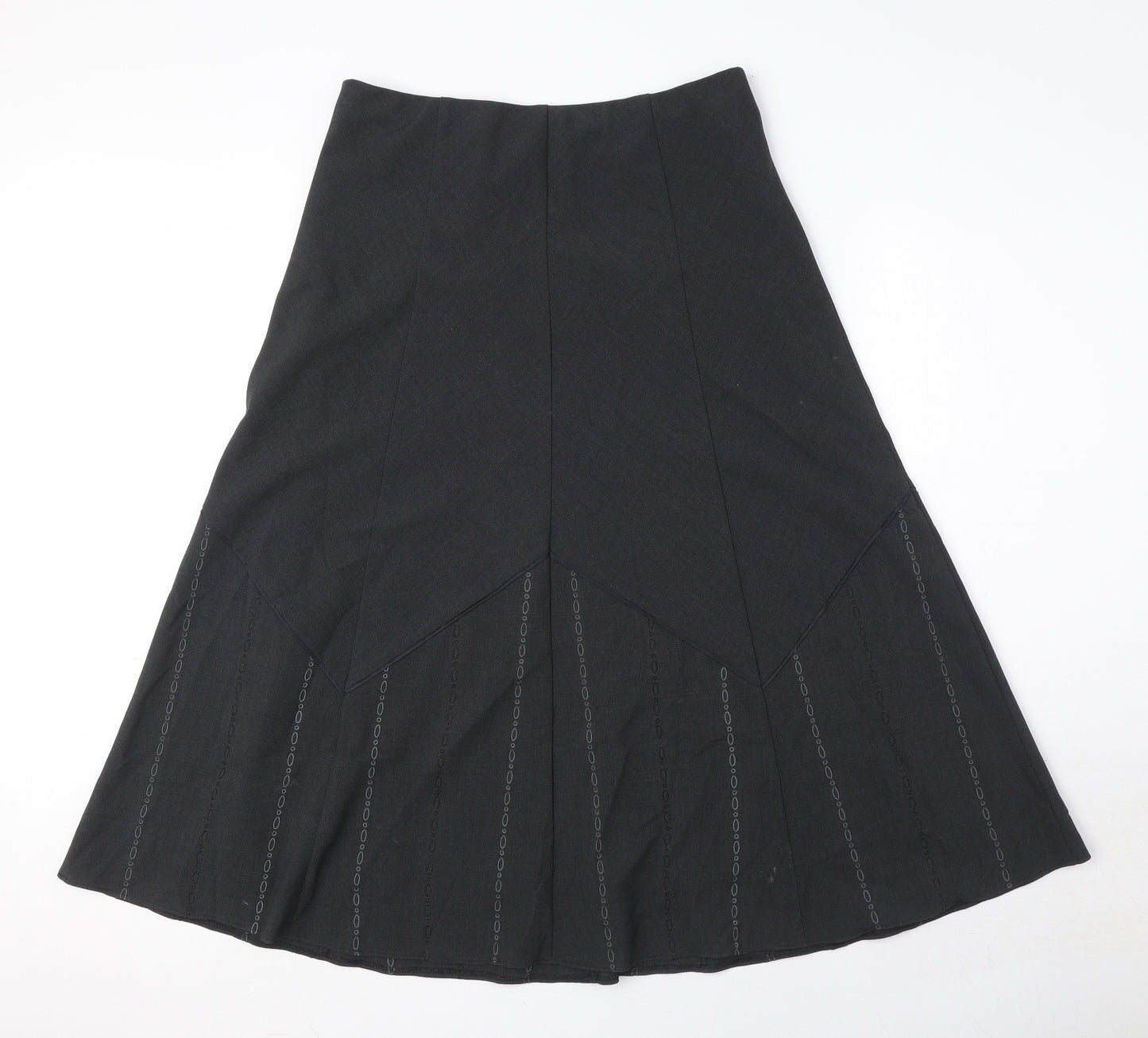 Marks and Spencer Womens Grey Polyester Swing Skirt Size 12