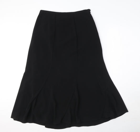 Bonmarché Womens Black Polyester Swing Skirt Size 14 Zip