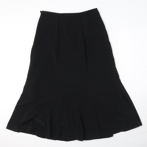 Bonmarché Womens Black Polyester Swing Skirt Size 14 Zip