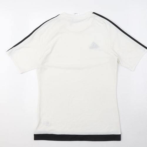 adidas Mens White Polyester T-Shirt Size S Crew Neck