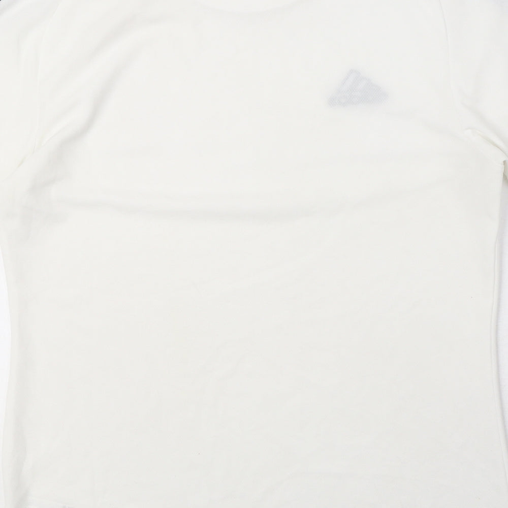 adidas Mens White Polyester T-Shirt Size S Crew Neck
