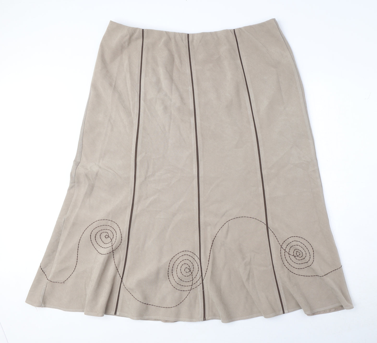 Bonmarché Womens Beige Polyester Swing Skirt Size 20