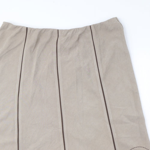 Bonmarché Womens Beige Polyester Swing Skirt Size 20
