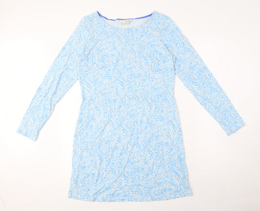 Boden Womens Blue Geometric Modal A-Line Size 10 Round Neck Pullover