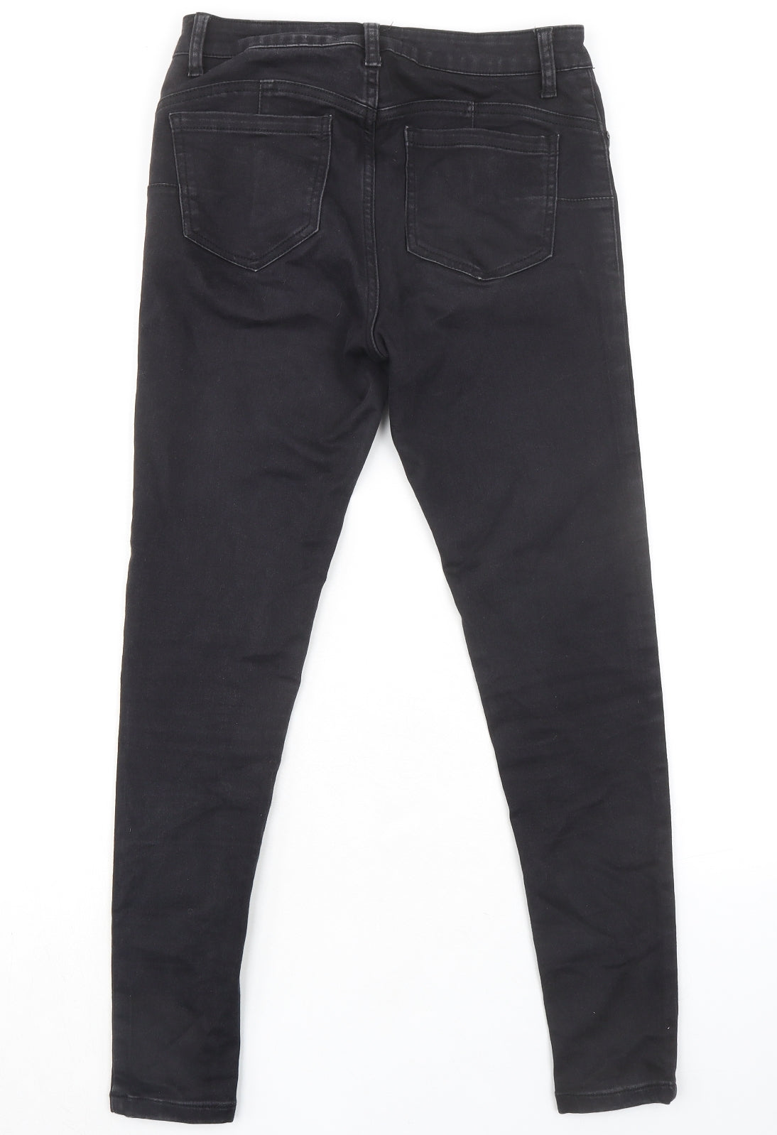 Denim & Co. Womens Black Cotton Skinny Jeans Size 12 L28 in Regular Zip