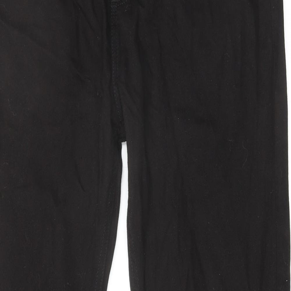 Marks and Spencer Mens Black Cotton Straight Jeans Size 34 in L33 in Regular Zip