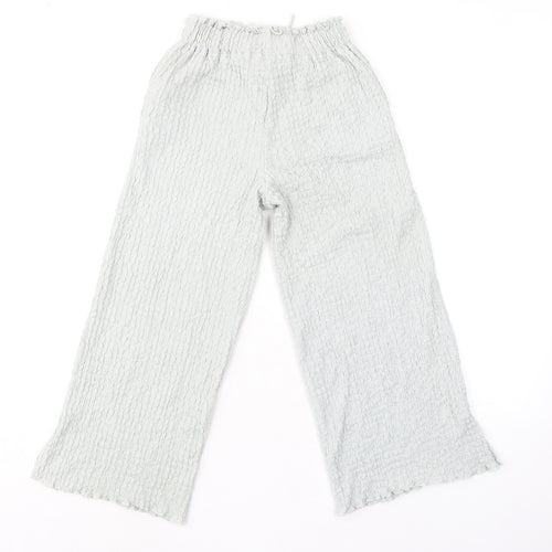 Zara Womens Grey Polyester Trousers Size 10 L20 in Regular - Textured
