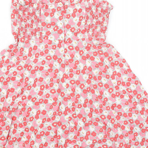 Old Navy Womens Pink Floral Rayon Slip Dress Size M V-Neck Zip