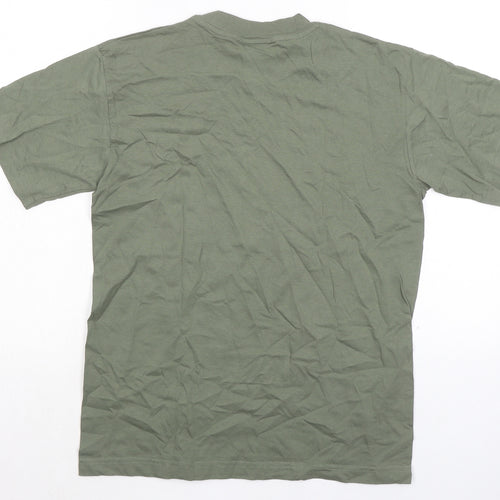 Hanes Womens Green 100% Cotton Basic T-Shirt Size S Mock Neck - Kingston-Upon Hull