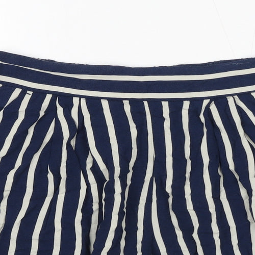 H&M Womens Blue Striped Viscose Culotte Shorts Size 8 Regular