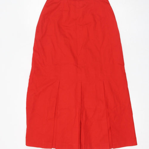 Viyella Womens Red Polyester Pleated Skirt Size 10 Zip