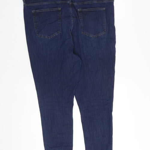F&F Womens Blue Cotton Skinny Jeans Size 20 L26 in Regular Zip