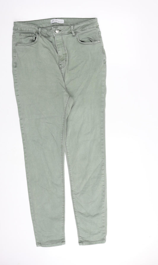 Denim & Co. Womens Green Cotton Skinny Jeans Size 16 L29 in Regular Zip