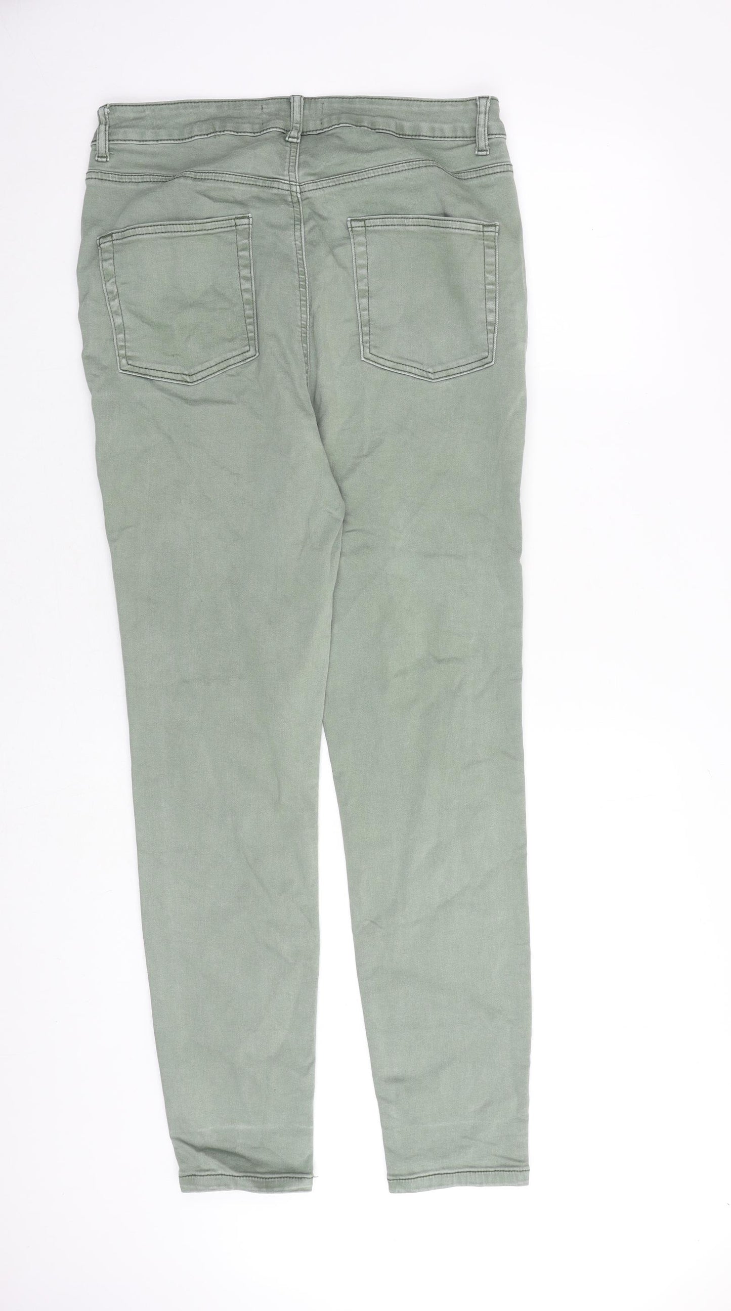 Denim & Co. Womens Green Cotton Skinny Jeans Size 16 L29 in Regular Zip