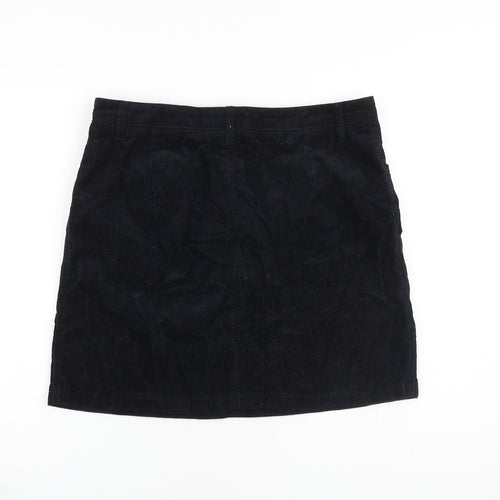 Studio Womens Blue Cotton A-Line Skirt Size 14 Zip