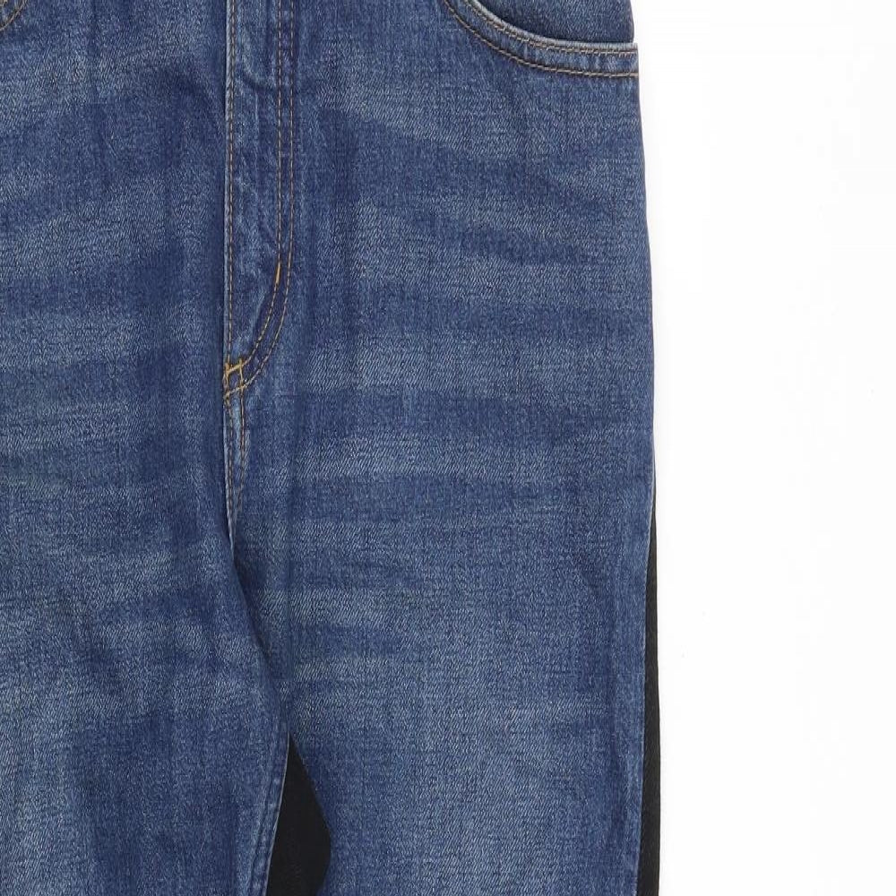 Monki Womens Blue Cotton Tapered Jeans Size 29 in L29 in Regular Zip