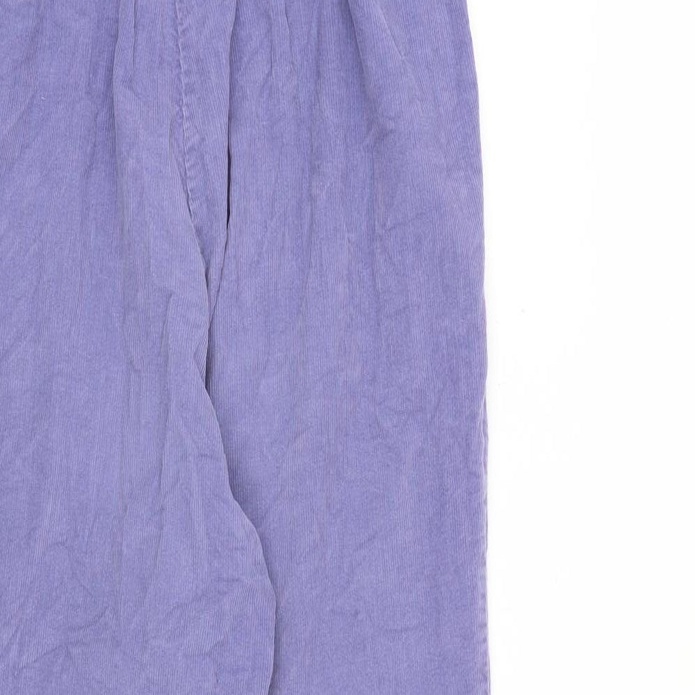 Damart Womens Purple Cotton Trousers Size 14 L26 in Regular Tie