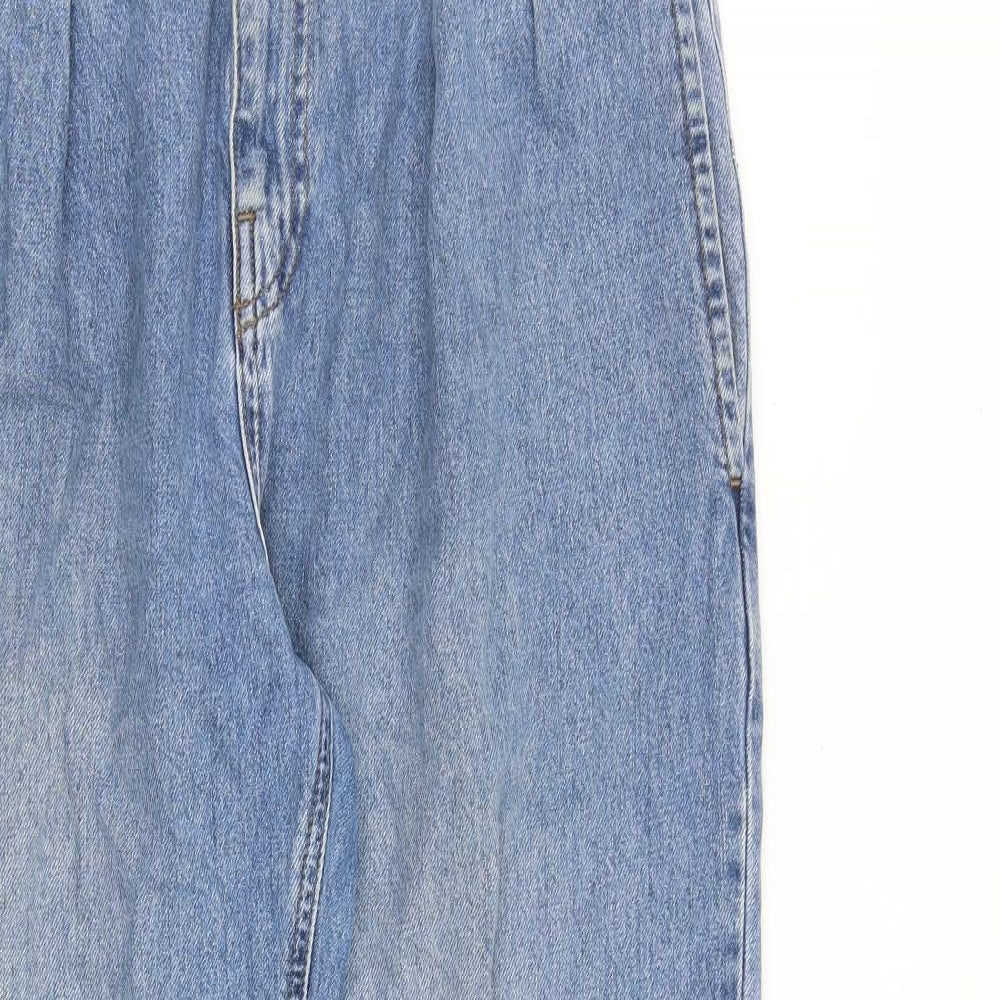 River Island Womens Blue Cotton Mom Jeans Size 12 L31 in Regular Zip