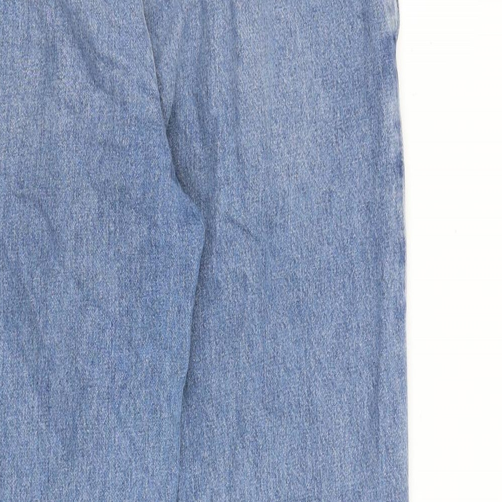 River Island Womens Blue Cotton Mom Jeans Size 12 L31 in Regular Zip