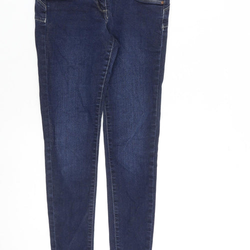 NEXT Womens Blue Cotton Skinny Jeans Size 10 L27 in Slim Zip