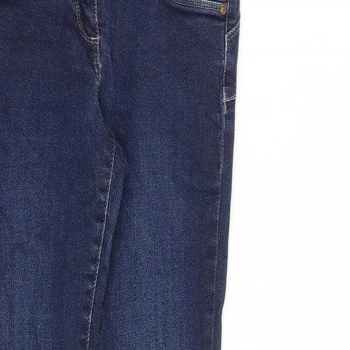 NEXT Womens Blue Cotton Skinny Jeans Size 10 L27 in Slim Zip