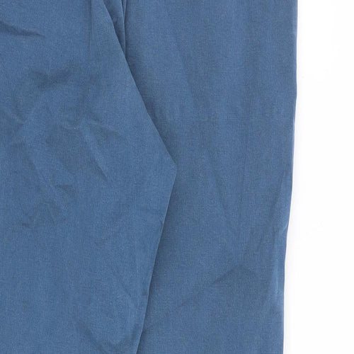 MANTARAY PRODUCTS Womens Blue Cotton Trousers Size 16 L28 in Regular Zip