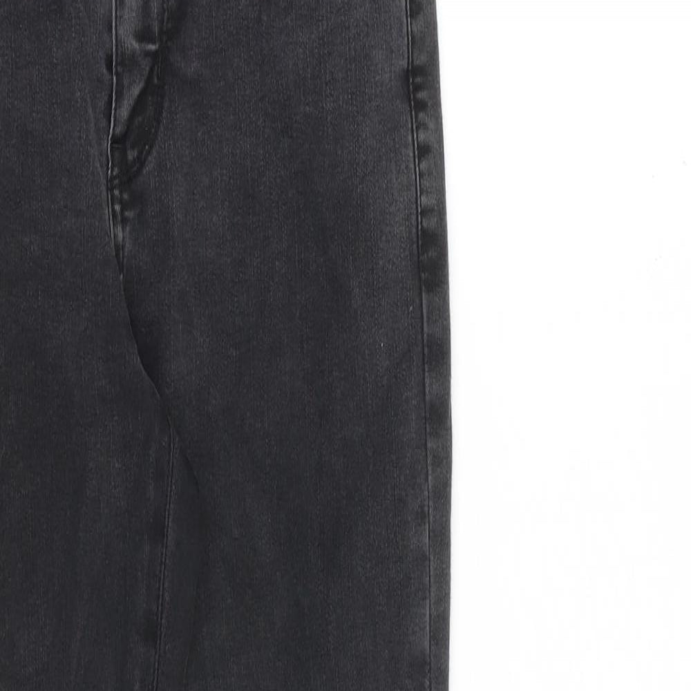 Uniqlo Womens Grey Cotton Skinny Jeans Size 25 in L28 in Slim Zip - Raw Hem