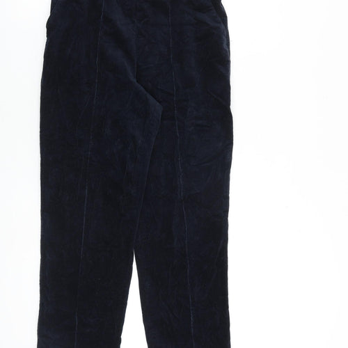 Marks and Spencer Womens Blue Cotton Trousers Size 10 L27 in Regular