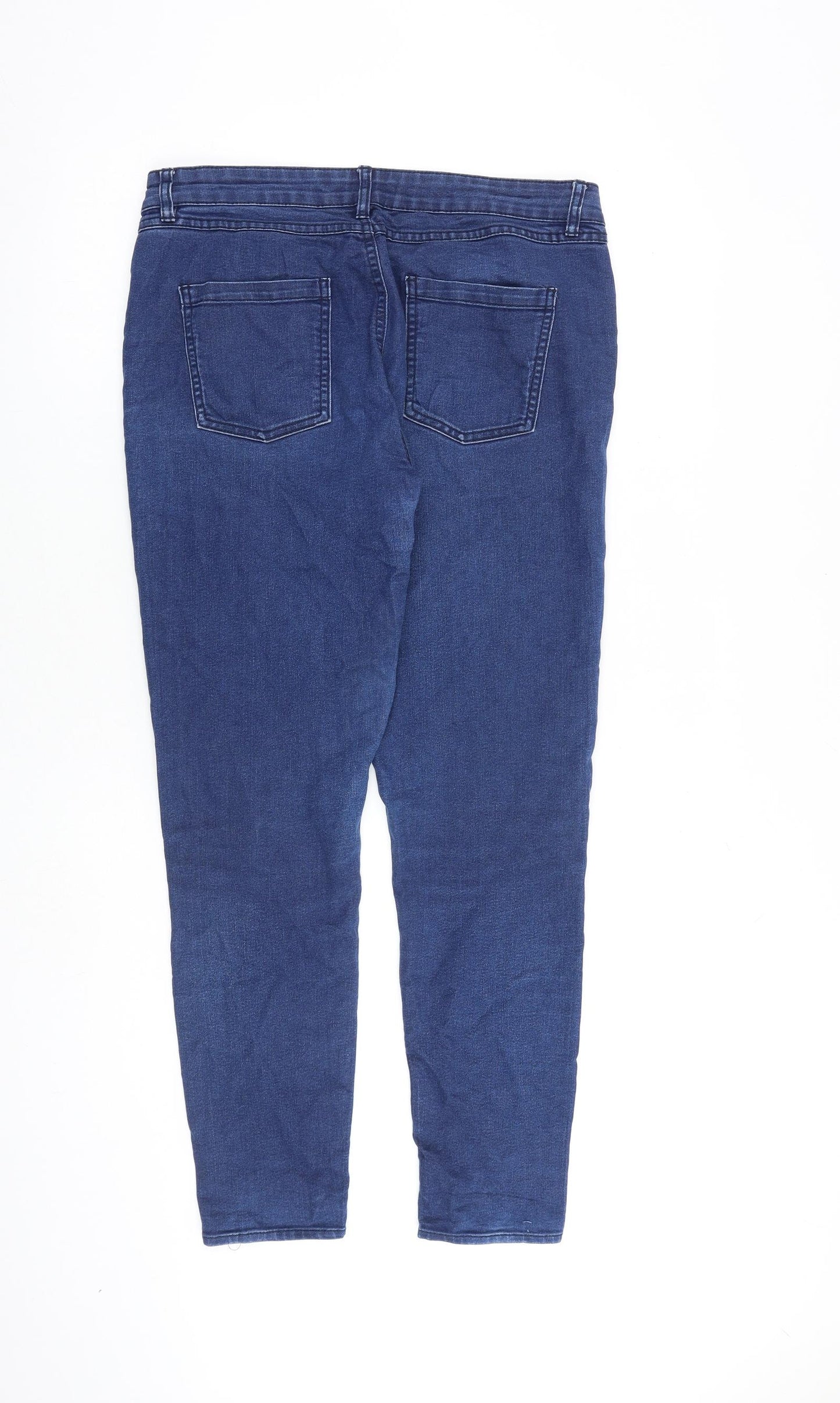 Avenue Womens Blue Cotton Skinny Jeans Size 12 L28 in Regular Zip