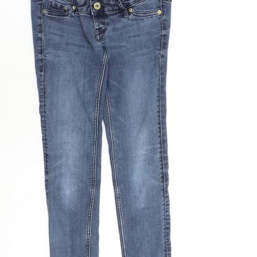 H&M Womens Blue Cotton Skinny Jeans Size 8 L29 in Regular