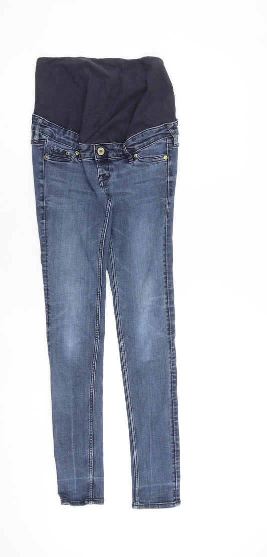 H&M Womens Blue Cotton Skinny Jeans Size 8 L29 in Regular