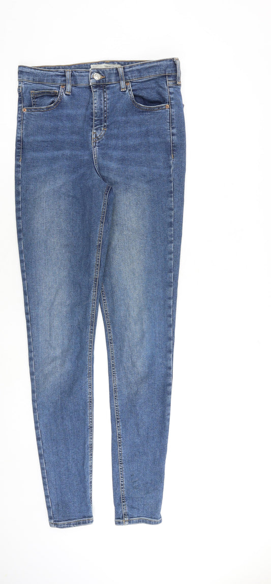 Topshop Womens Blue Cotton Skinny Jeans Size 30 in L36 in Slim Zip