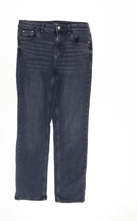 Roman Womens Blue Cotton Straight Jeans Size 10 L28 in Regular Zip