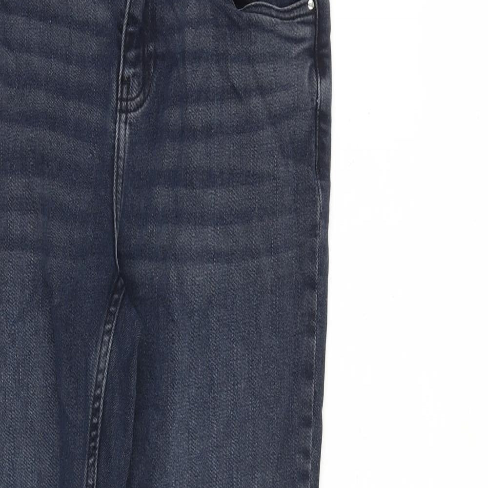 Roman Womens Blue Cotton Straight Jeans Size 10 L28 in Regular Zip