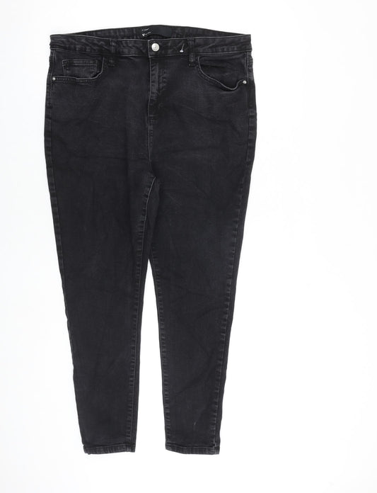 Very Womens Black Cotton Skinny Jeans Size 27 in L26 in Slim Zip
