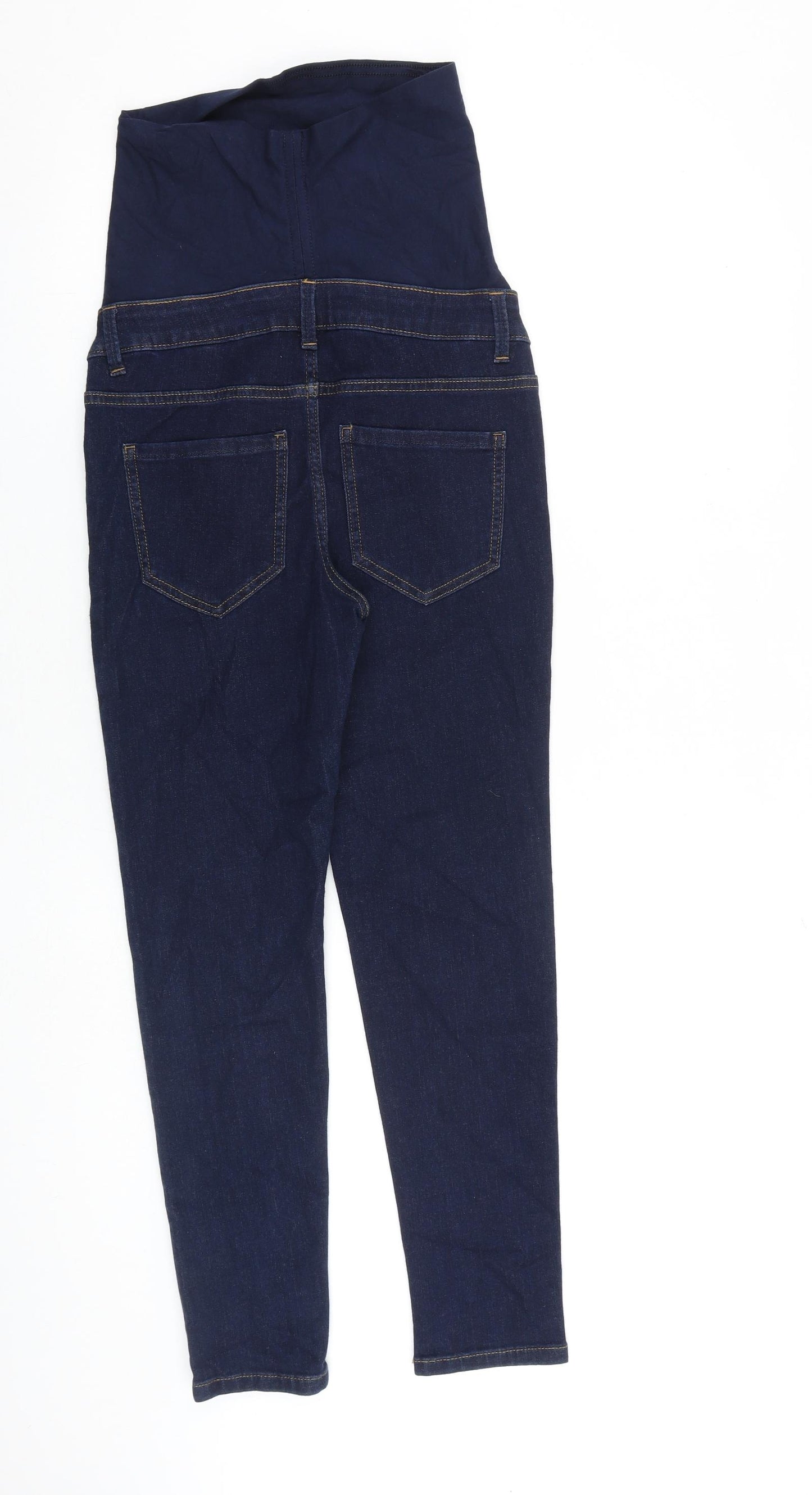 Marks and Spencer Womens Blue Cotton Skinny Jeans Size 6 L26 in Regular Button - Petite