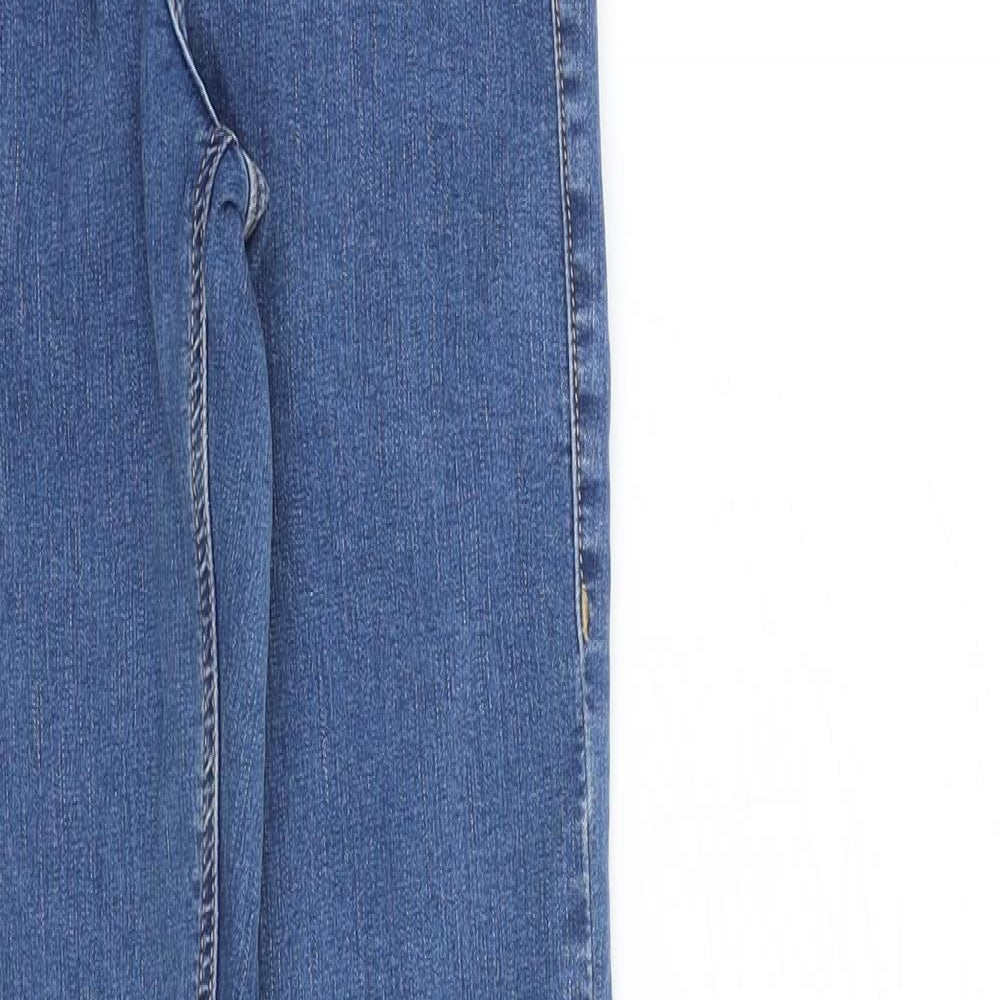 Topshop Womens Blue Cotton Skinny Jeans Size 25 in L30 in Regular Zip