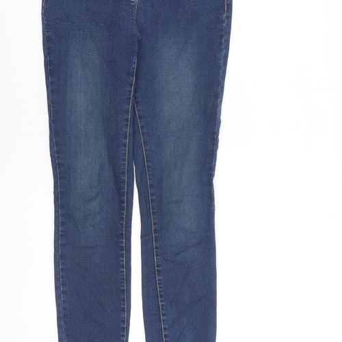 NEXT Womens Blue Cotton Skinny Jeans Size 8 L30 in Regular Zip